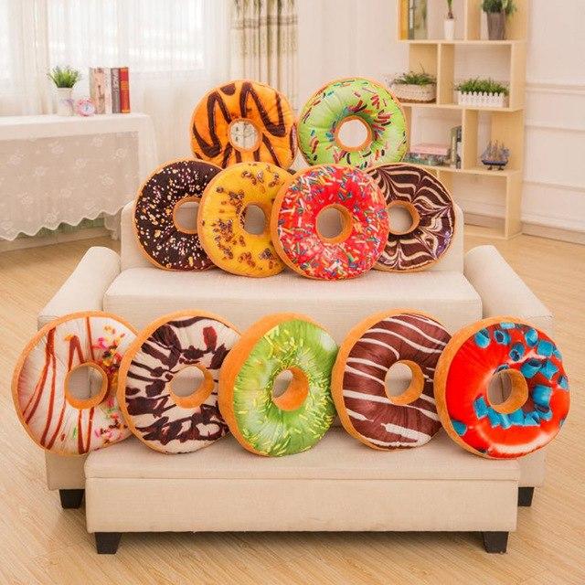 Weiches Plüschkissen, gefülltes Sitzkissen, süßer Donut 