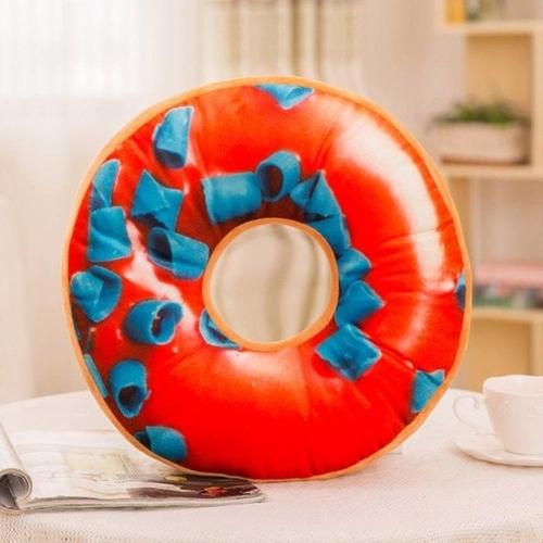 Weiches Plüschkissen, gefülltes Sitzkissen, süßer Donut 