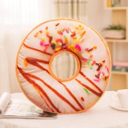 Weiches Plüschkissen, gefülltes Sitzkissen, süßer Donut 