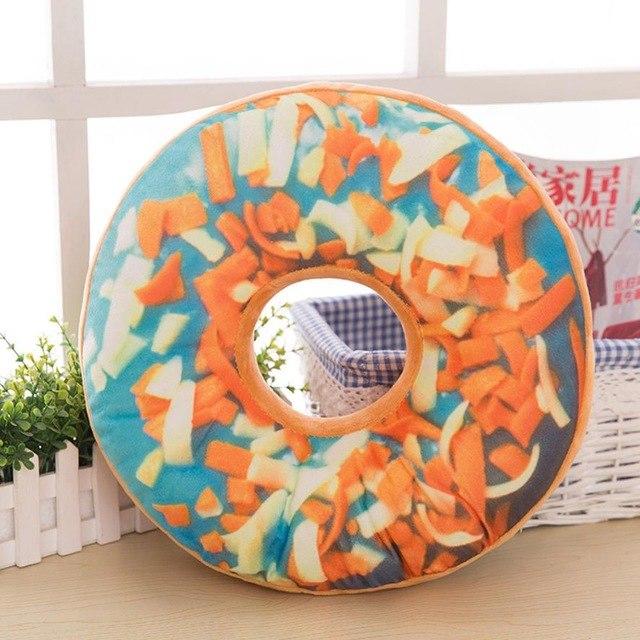 Weiches Plüschkissen, gefülltes Sitzkissen, süßer Donut 