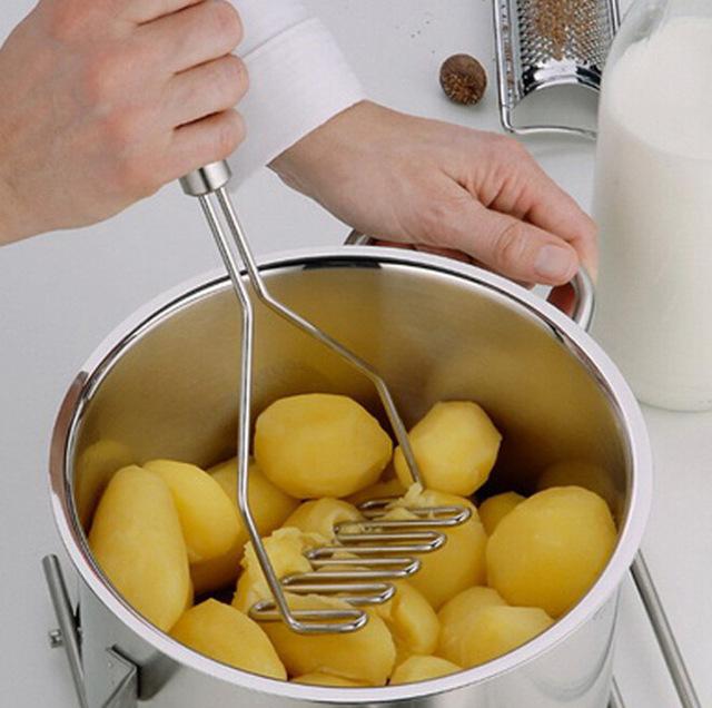 Wellenförmiges Kartoffelstampfer-Werkzeug aus Edelstahl 