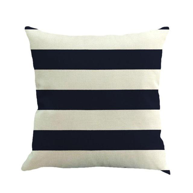 Stripe Painting Linen Cushion Cover Throw Pillow
