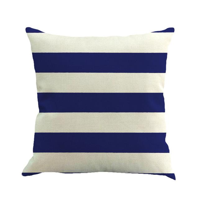 Stripe Painting Linen Cushion Cover Throw Pillow