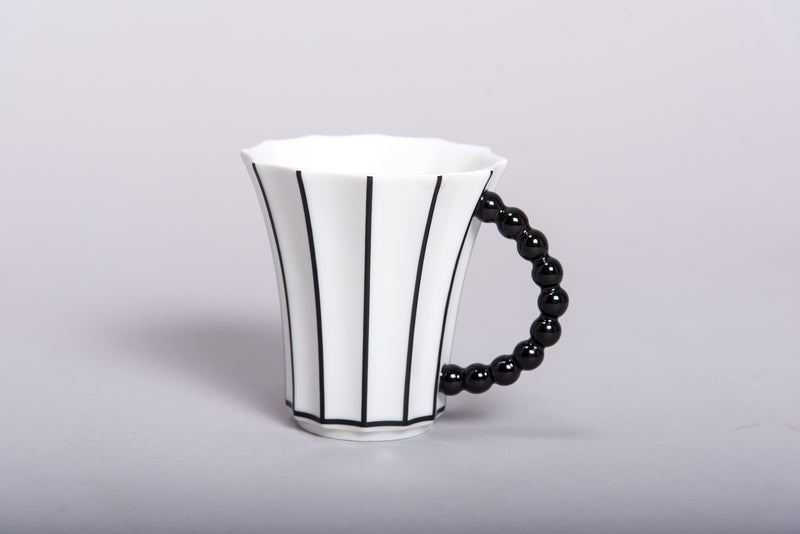 Retro Style Porcelain Cup with Stripes l 12oz