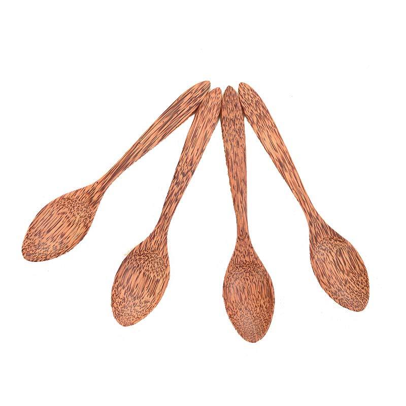 Kokosnusslöffel aus Holz (4er-Set)