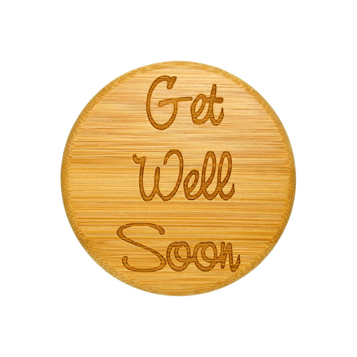 YaYgiftjar – Glas + „Get Well Soon“-Bambusdeckel