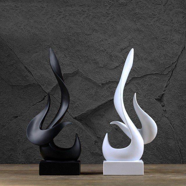 Moderne Flammenskulptur aus Kunstharz, modisches Wohnzimmer