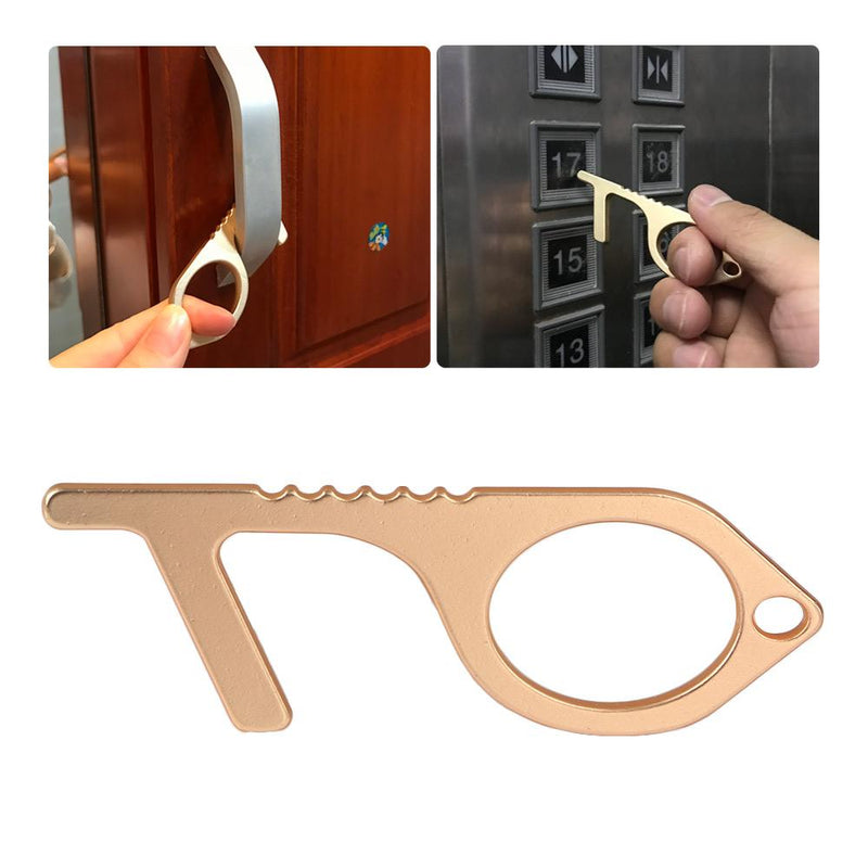 Portable Elevator Tool Hygiene Antimicrobial Alloy EDC Door Opener