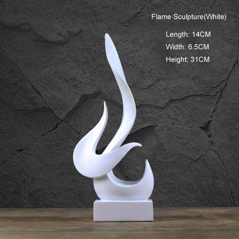 Moderne Flammenskulptur aus Kunstharz, modisches Wohnzimmer