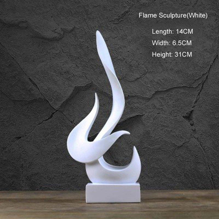 Moderne Flammenskulptur aus Kunstharz, modisches Wohnzimmer