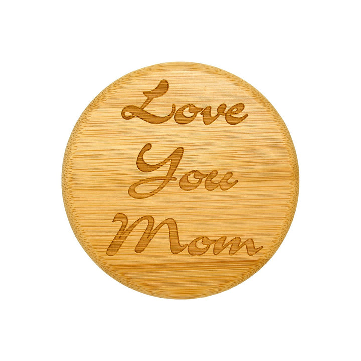 YaYgiftjar – Glas + „Love You Mom“-Bambusdeckel