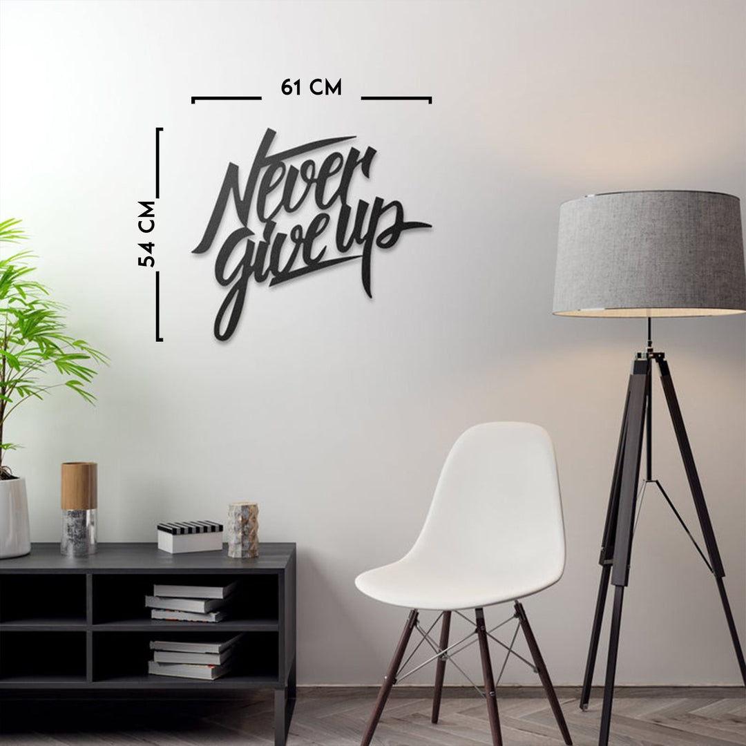 Gib niemals auf – Wandkunst aus Metall 