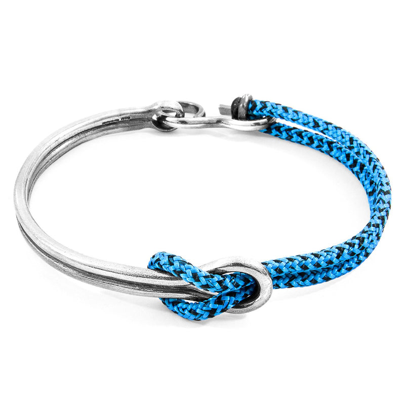 Blue Noir Tay Silver & Rope Half Bangle