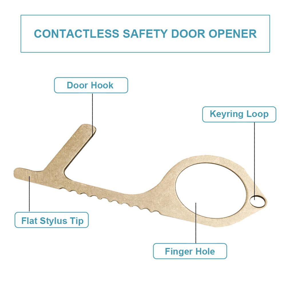 Portable Elevator Tool Hygiene Antimicrobial Alloy EDC Door Opener