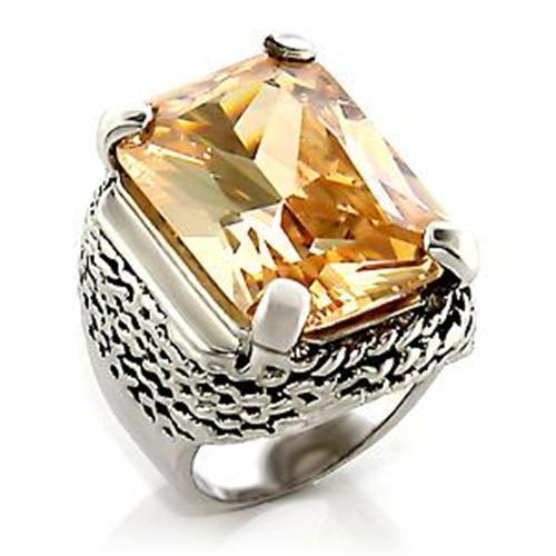 LOA810 Rhodium-Messingring mit CZ der Güteklasse AAA