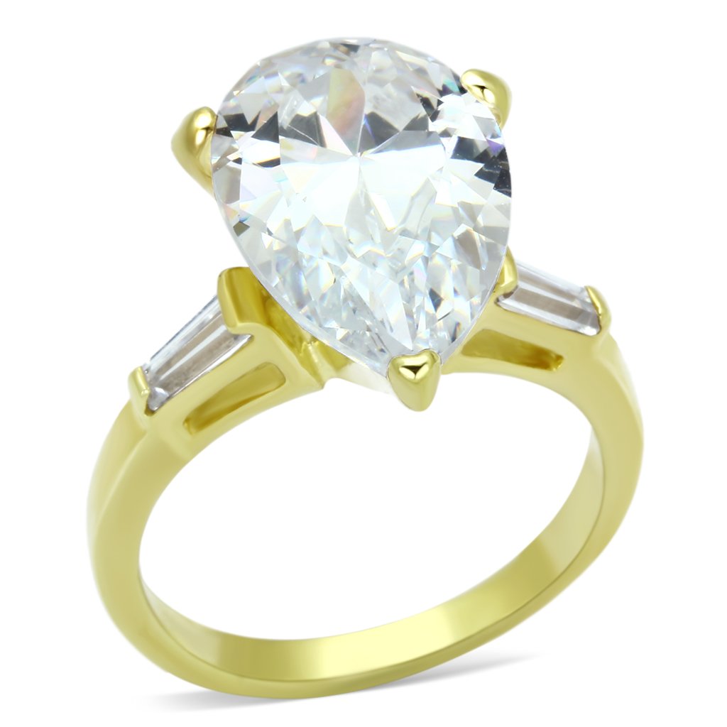 LOAS867 Gold 925 Sterling Silber Ring mit AAA