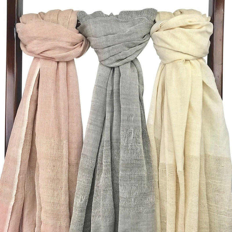 Cream Organic Cotton Gauze Scarf