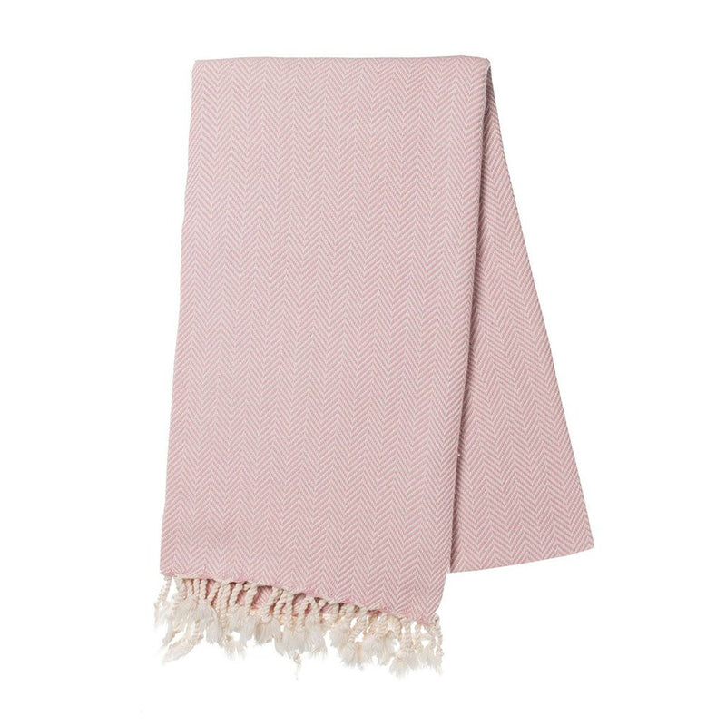 Blush Herringbone Turkish Towel