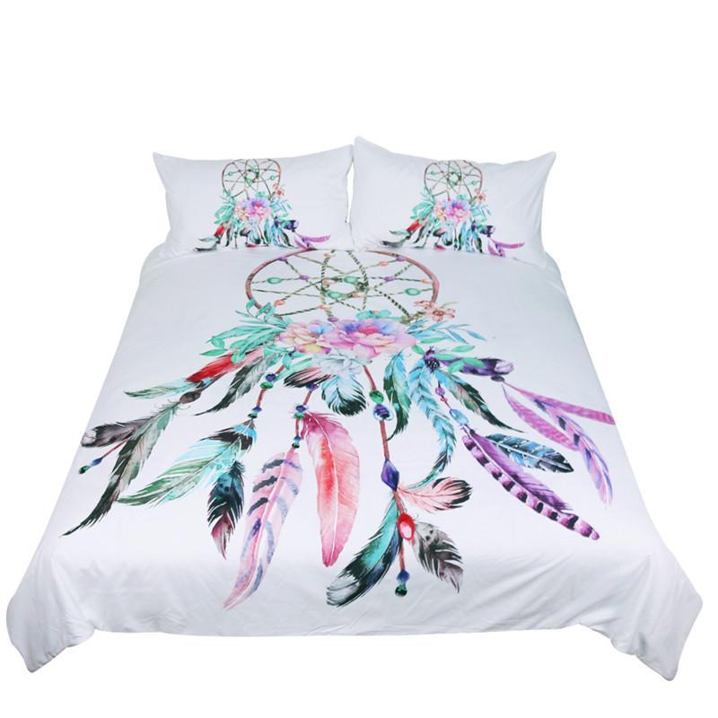 Dreamcatcher Bedding Set Queen Beautiful Feathers