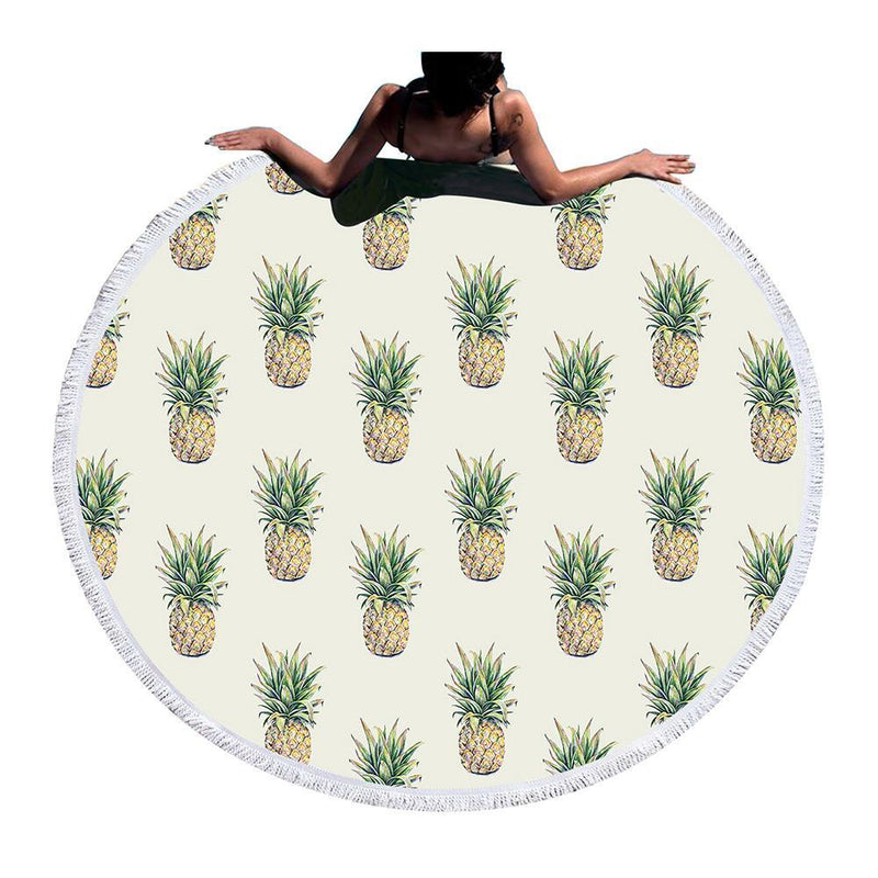 Pineapple Round Beach Towel Fruit Printed Large