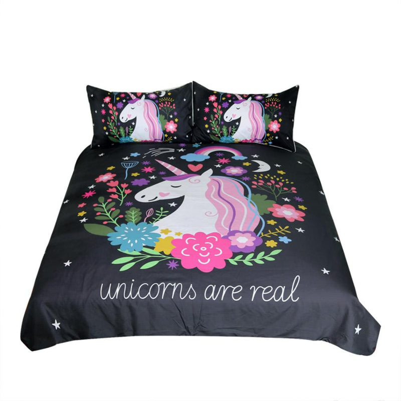 Unicorn Bedding Set Cartoon Print for Kids Duvet