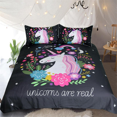 Unicorn Bedding Set Cartoon Print for Kids Duvet