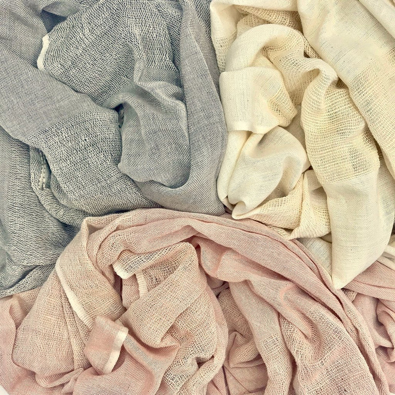 Cream Organic Cotton Gauze Scarf