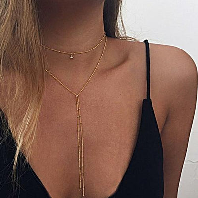 Double Lariat Choker Necklace