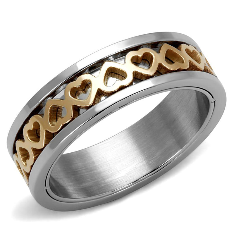 TK2398 Two-Tone IP Rose Gold Stainless Steel Ring