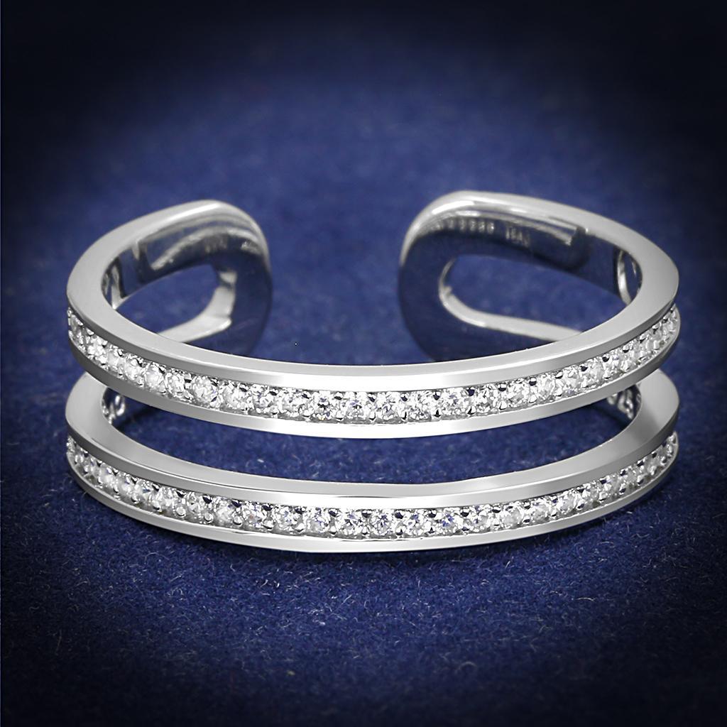 TS605 Rhodium 925 Sterling Silber Ring mit AAA
