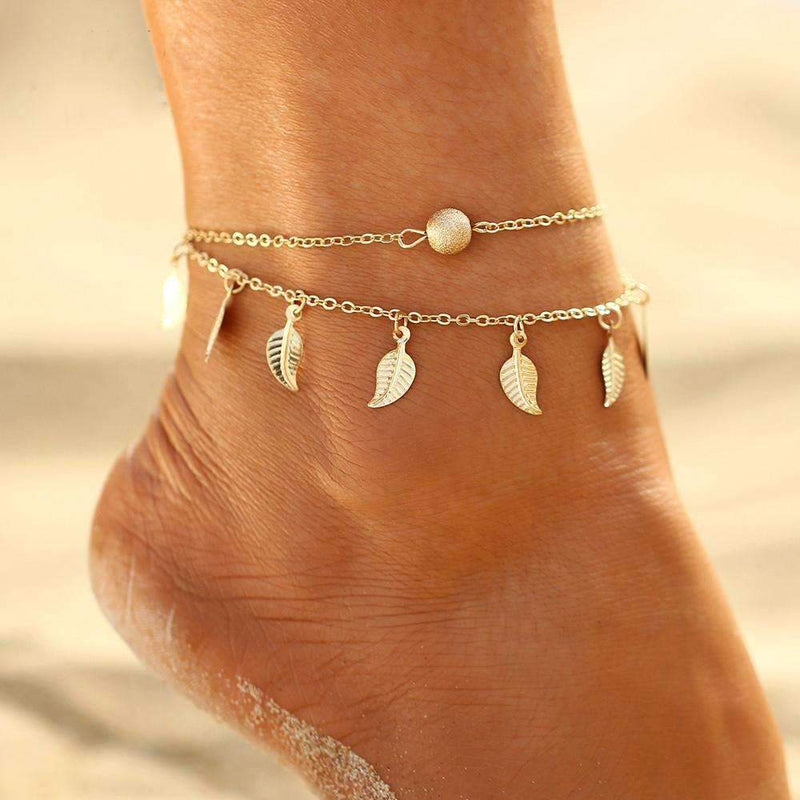 Double Layer Feather Anklet